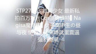 STP27313 萝莉少女 最新私拍百万粉丝Cos签约模特▌Nagisa魔物喵▌女子高中生の昼与夜 情趣乳夹束缚跳蛋震逼强制高潮