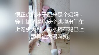 很正点的妹子原来是个奶妈，穿上裙子逼里塞个跳弹出门车上勾引大哥，奶水挤在鸡巴上舔弄让大哥喝奶